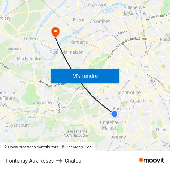 Fontenay-Aux-Roses to Chatou map