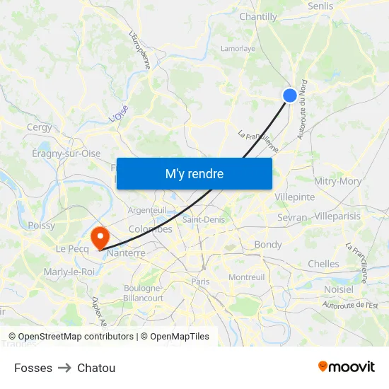 Fosses to Chatou map