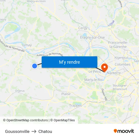 Goussonville to Chatou map