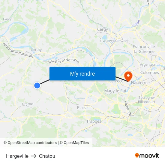 Hargeville to Chatou map