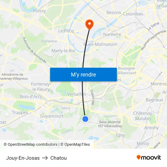 Jouy-En-Josas to Chatou map