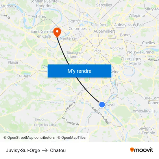 Juvisy-Sur-Orge to Chatou map