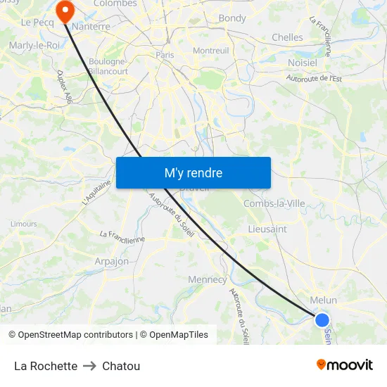 La Rochette to Chatou map