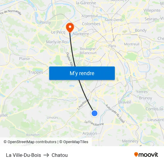 La Ville-Du-Bois to Chatou map