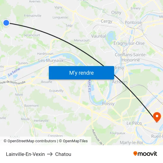 Lainville-En-Vexin to Chatou map