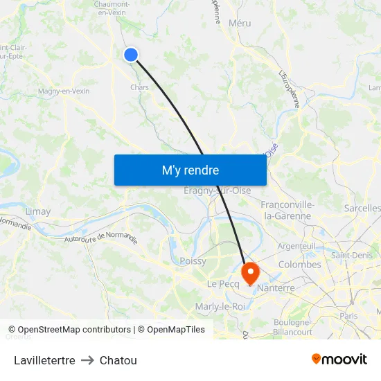 Lavilletertre to Chatou map