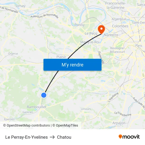 Le Perray-En-Yvelines to Chatou map