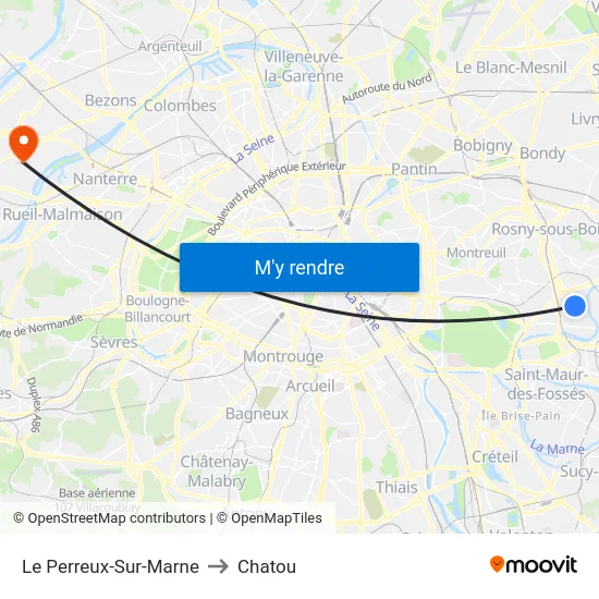 Le Perreux-Sur-Marne to Chatou map