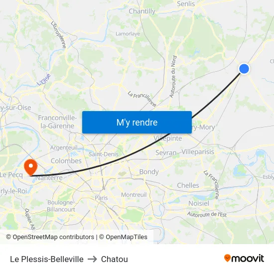 Le Plessis-Belleville to Chatou map