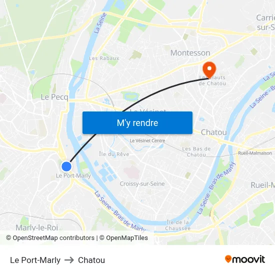 Le Port-Marly to Chatou map
