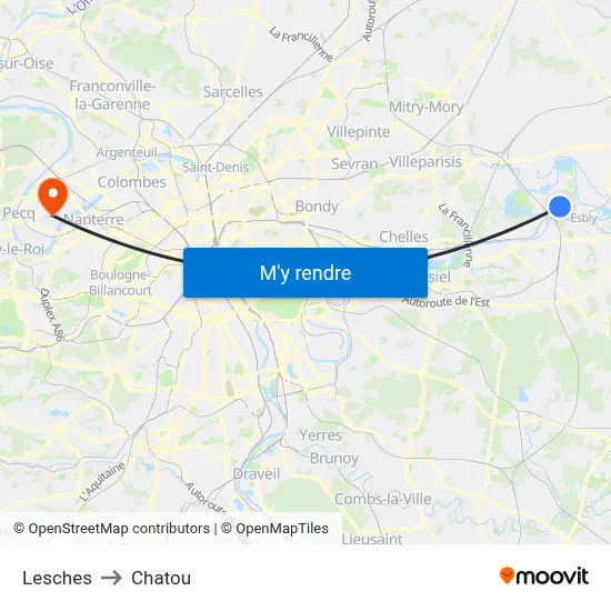 Lesches to Chatou map