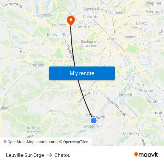 Leuville-Sur-Orge to Chatou map