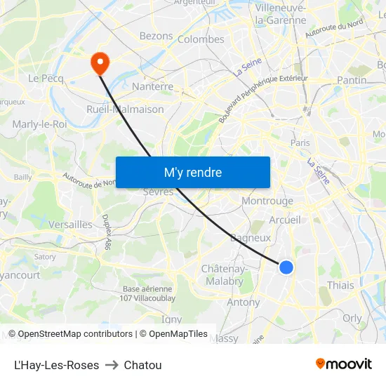 L'Hay-Les-Roses to Chatou map