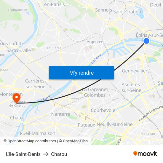 L'Ile-Saint-Denis to Chatou map