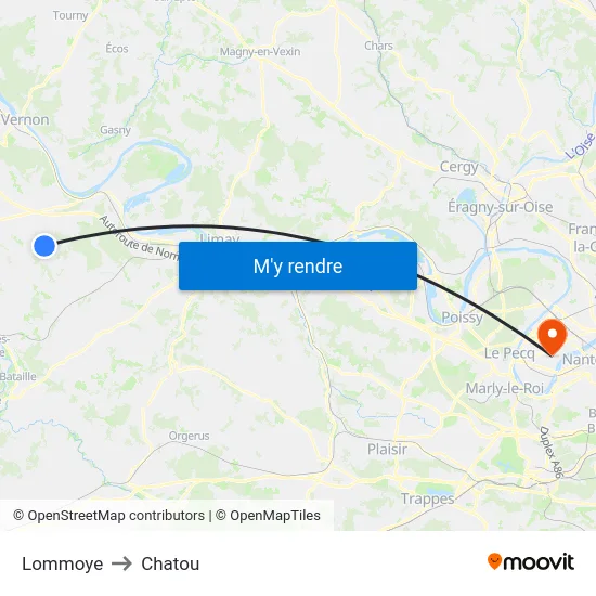 Lommoye to Chatou map