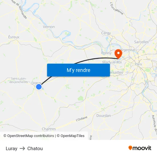 Luray to Chatou map