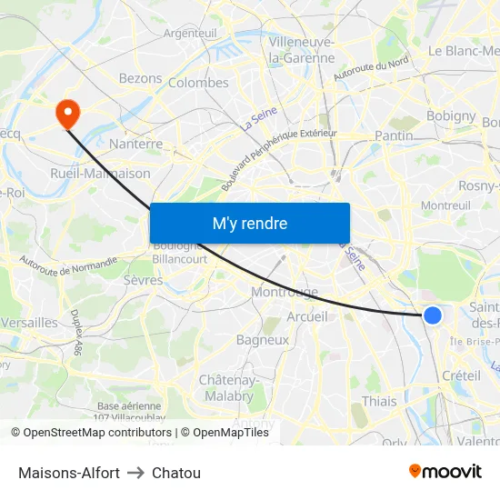 Maisons-Alfort to Chatou map