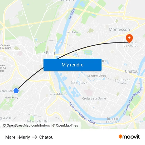 Mareil-Marly to Chatou map