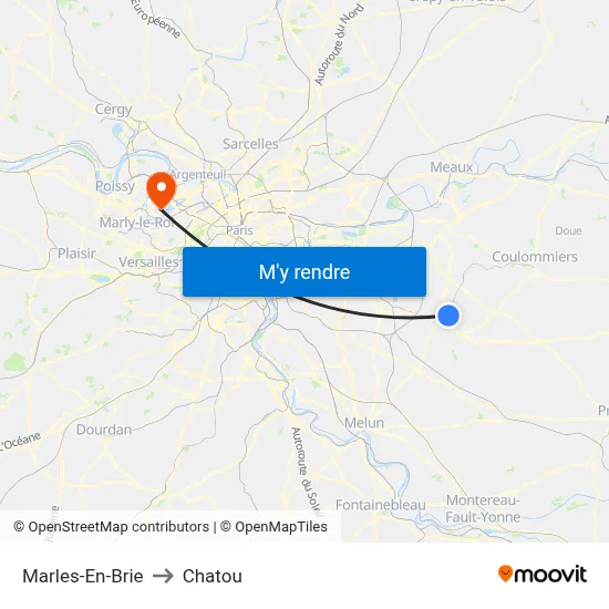 Marles-En-Brie to Chatou map