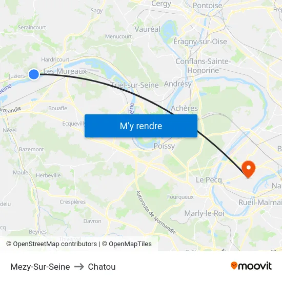 Mezy-Sur-Seine to Chatou map