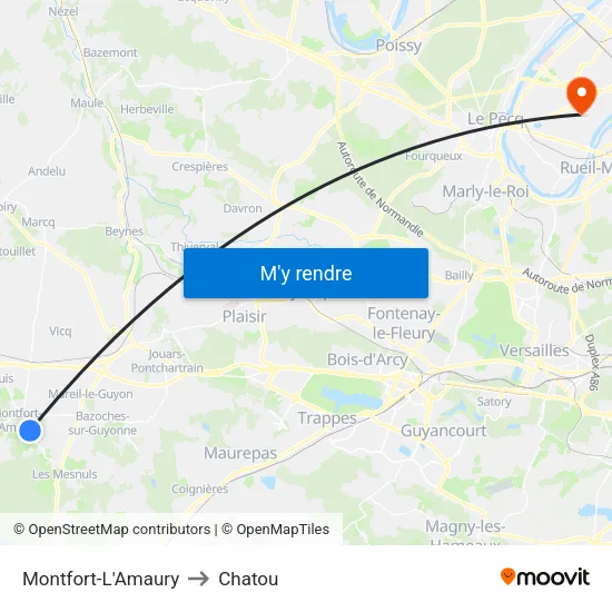 Montfort-L'Amaury to Chatou map