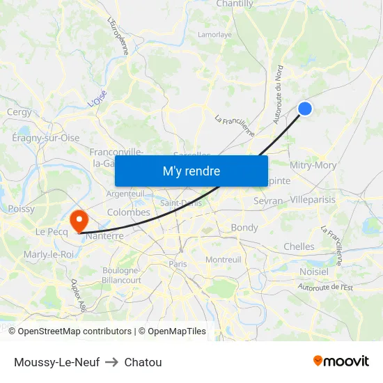 Moussy-Le-Neuf to Chatou map