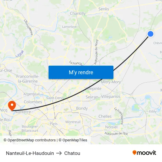 Nanteuil-Le-Haudouin to Chatou map