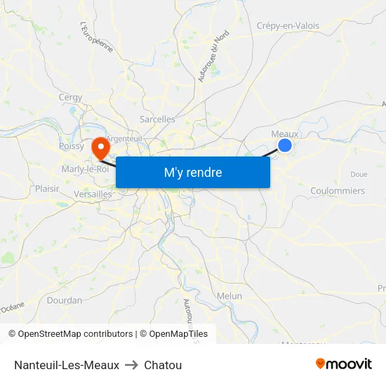 Nanteuil-Les-Meaux to Chatou map