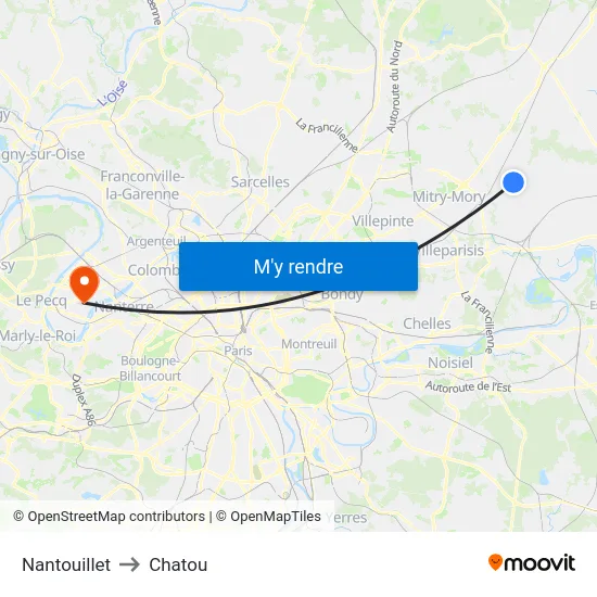 Nantouillet to Chatou map