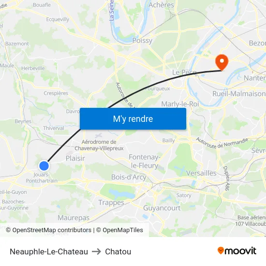 Neauphle-Le-Chateau to Chatou map