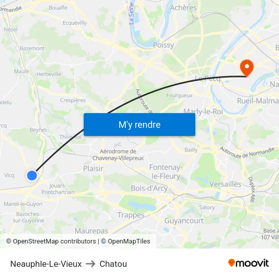Neauphle-Le-Vieux to Chatou map