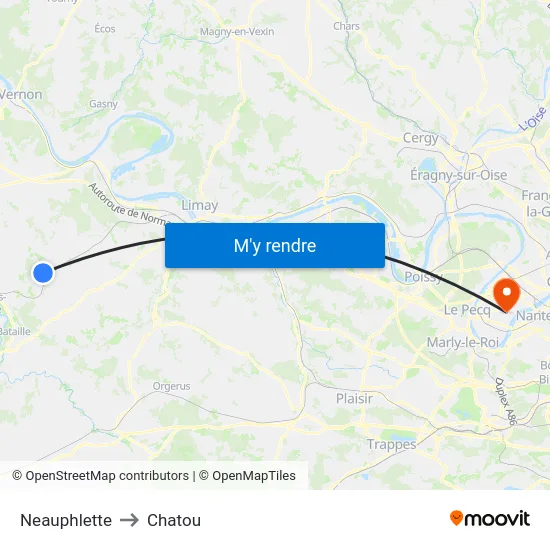 Neauphlette to Chatou map