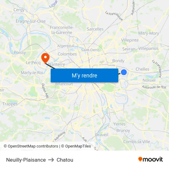 Neuilly-Plaisance to Chatou map