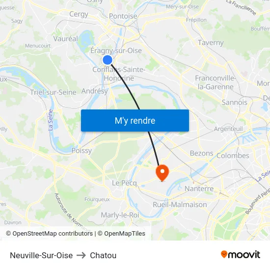 Neuville-Sur-Oise to Chatou map