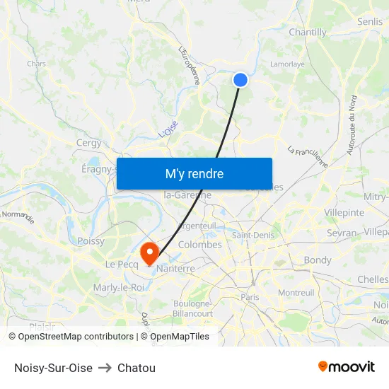 Noisy-Sur-Oise to Chatou map