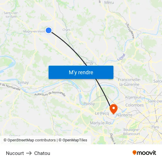 Nucourt to Chatou map
