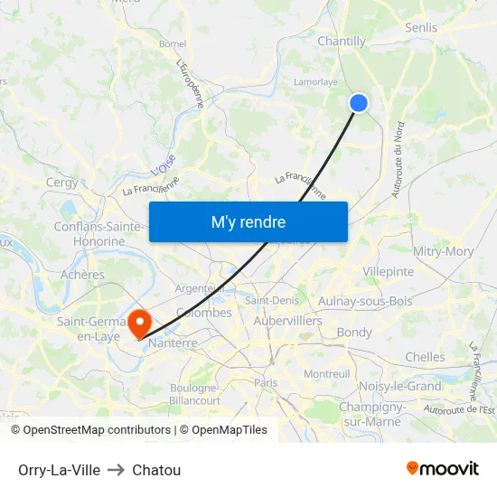 Orry-La-Ville to Chatou map