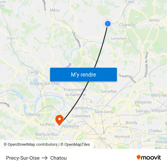 Precy-Sur-Oise to Chatou map