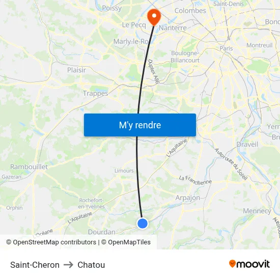 Saint-Cheron to Chatou map