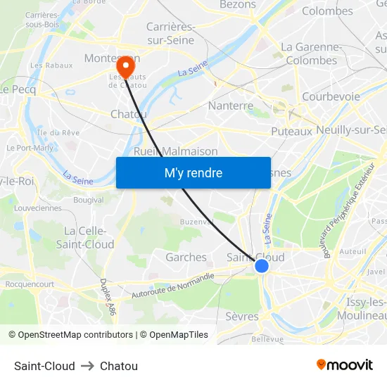 Saint-Cloud to Chatou map