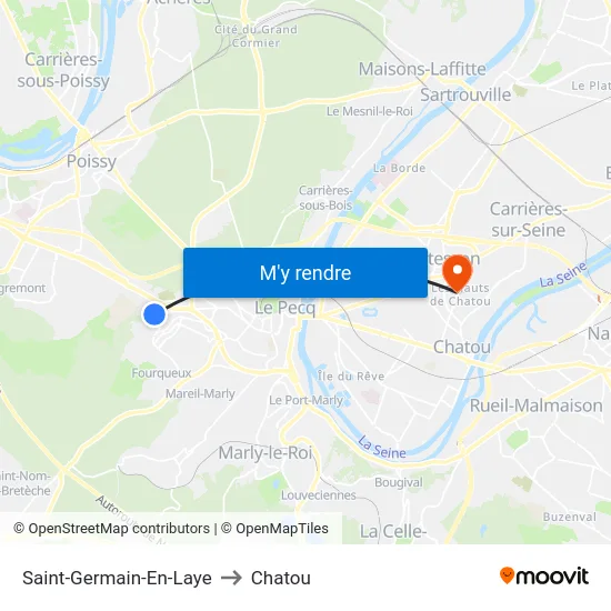 Saint-Germain-En-Laye to Chatou map