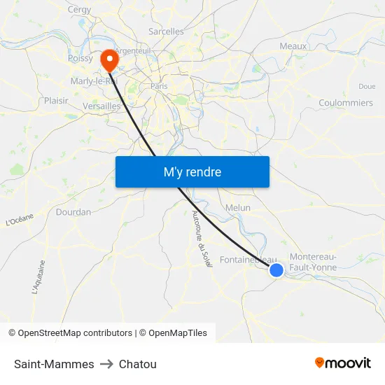 Saint-Mammes to Chatou map