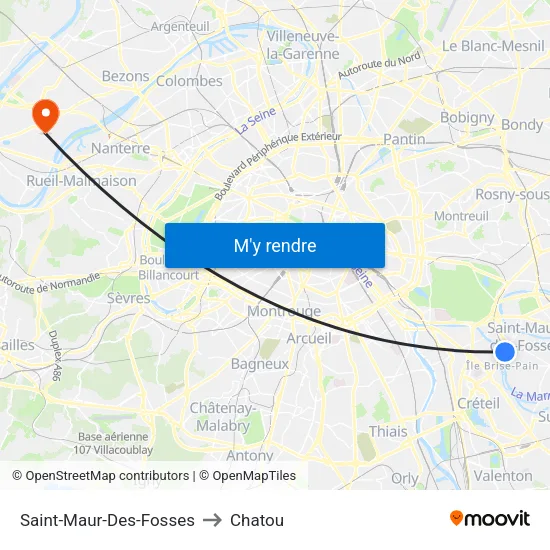 Saint-Maur-Des-Fosses to Chatou map