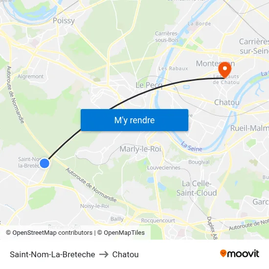 Saint-Nom-La-Breteche to Chatou map