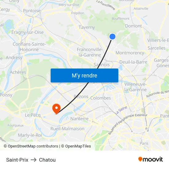 Saint-Prix to Chatou map