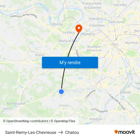 Saint-Remy-Les-Chevreuse to Chatou map