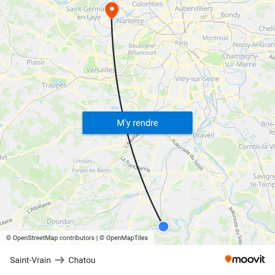 Saint-Vrain to Chatou map