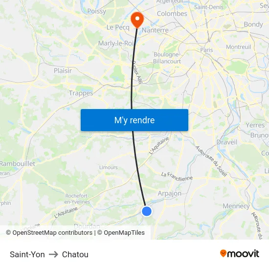 Saint-Yon to Chatou map