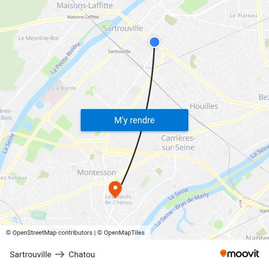 Sartrouville to Chatou map