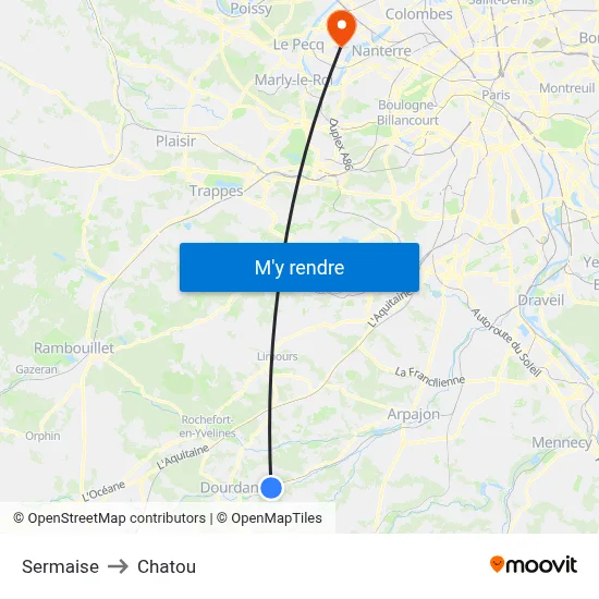 Sermaise to Chatou map